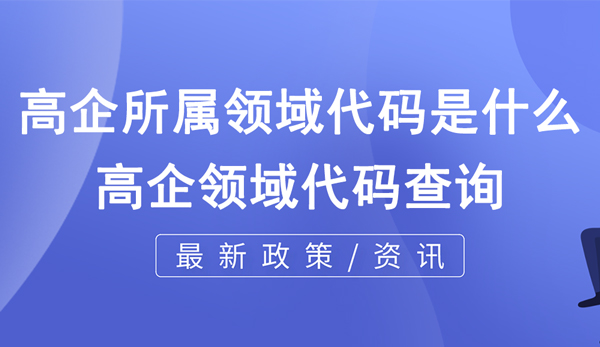 高企所属领域代码是什么？