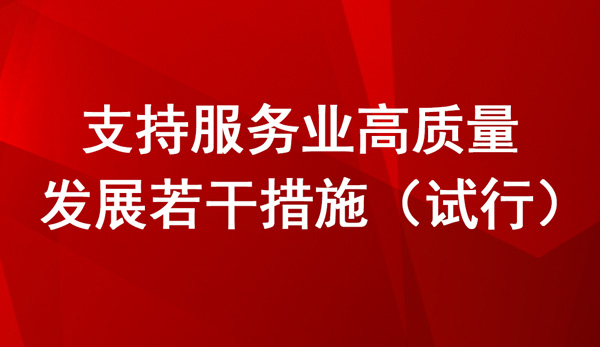 支持服务业高质量发展若干措施