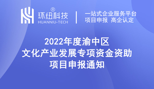 2022年度渝中区文化产业发展专项资金资助项目申报