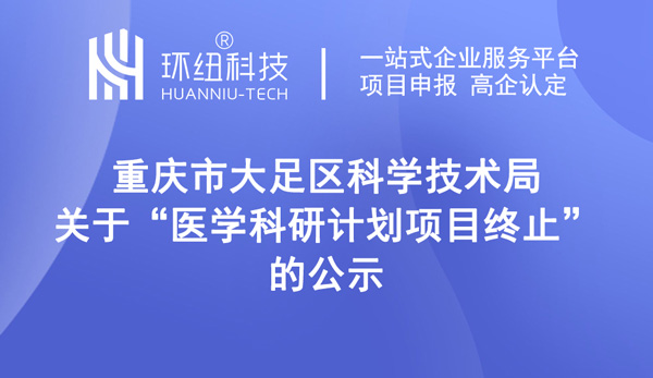 医学科研计划项目终止的公示