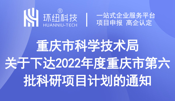 重庆市科学技术局关于下达2022年度重庆市第六批科研项目计划的通知