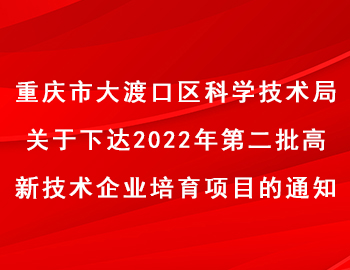 大渡口区2022年第二批高新技术企业培育项目名单