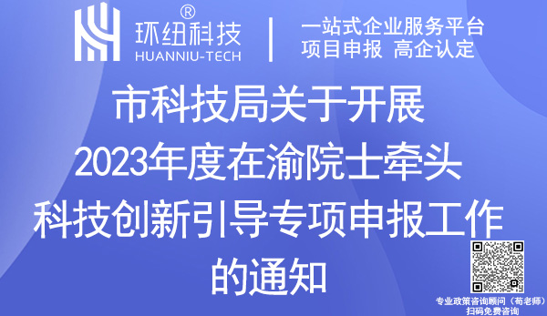 2023年度在渝院士牵头科技创新引导专项申报