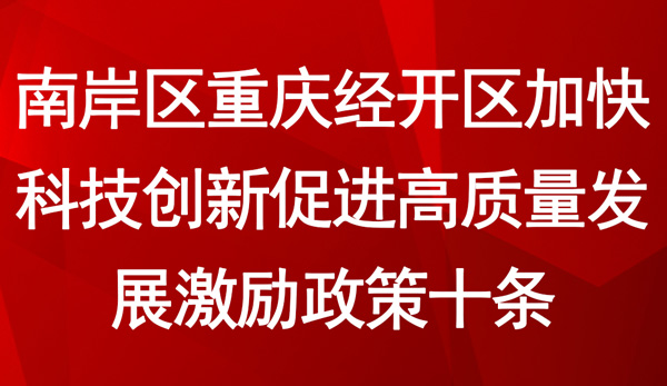 南岸区重庆经开区加快科技创新促进高质量发展激励政策十条