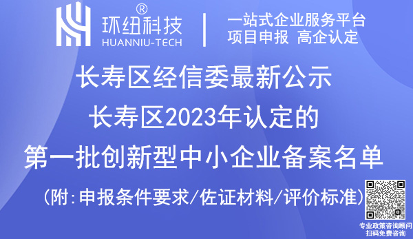 长寿区2023年第一批创新型中小企业认定备案名单