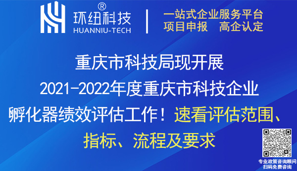 2021-2022年度重庆市科技企业孵化器绩效评估