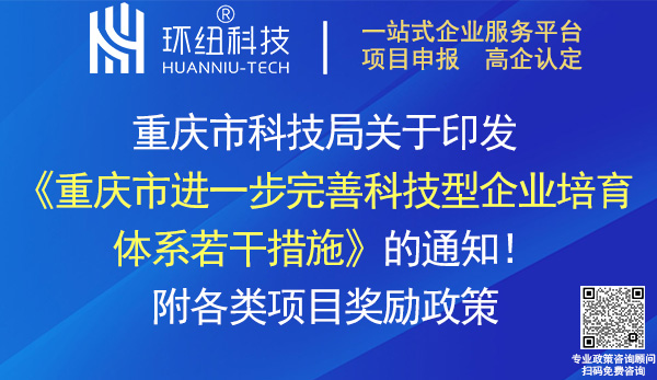 重庆市进一步完善科技型企业培育体系若干措施