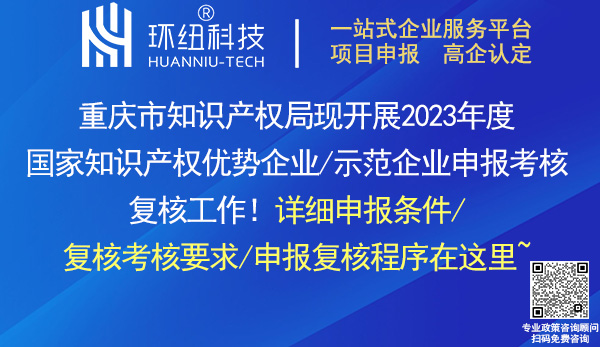 2023国家知识产权示范企业和优势企业申报考核复核