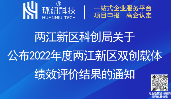 2022年度两江新区双创载体绩效评价结果